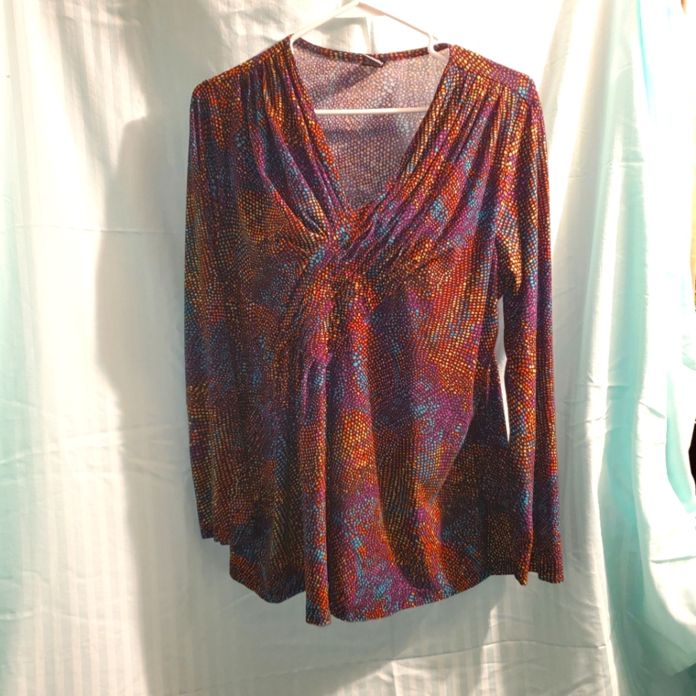Rafaella Multicolor V-Neck Blouse